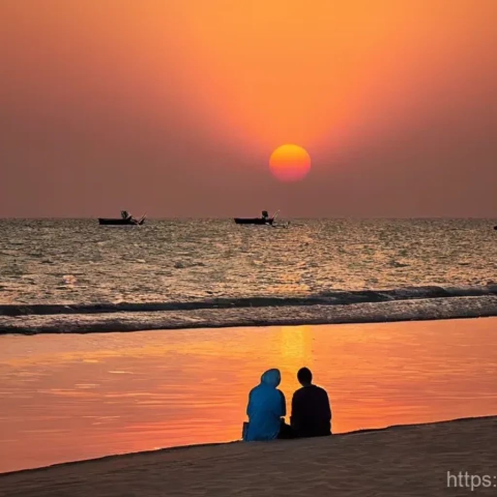 바레인의 해변 캠핑 - **Prompt 1: Romantic Beach Camping at Sunset**
"A romantic scene of a couple enjoying a peaceful...