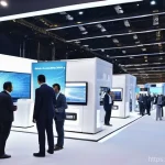 Home 12 바레인의 연간 행사 - AI and Smart Industry Exhibition in Bahrain**
A wide shot of a futuristic exhibition hall in Bahrain...