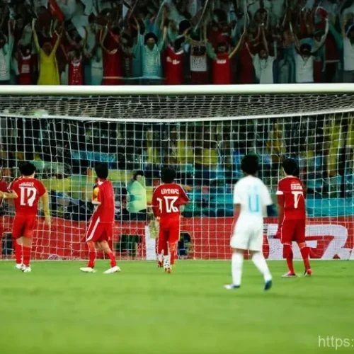 Home 23 바레인의 유명한 사건 - **Prompt for 2007 Asian Cup 'Bahrain Shock'**:
"A vibrant, emotionally charged football stadium ...