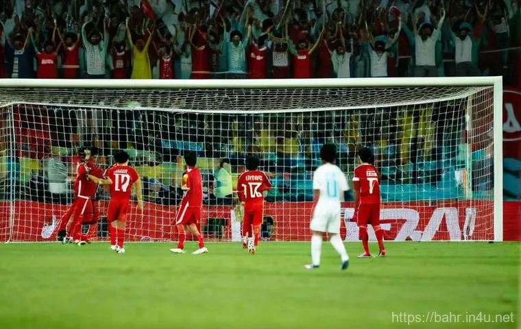 바레인의 유명한 사건 - **Prompt for 2007 Asian Cup 'Bahrain Shock'**:
"A vibrant, emotionally charged football stadium ...