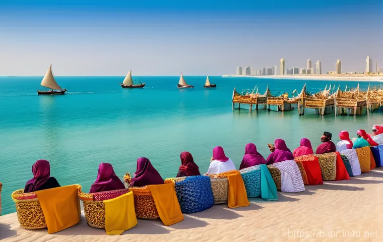 바레인의 국제 페스티벌 - **Prompt 1: Vibrant Bahraini Night Festival - A Cultural Melting Pot**
    A wide shot of a bustling...