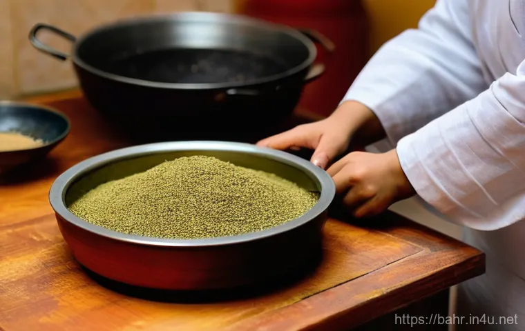 바레인의 향신료 시장 - **Vibrant Bab el-Bahrain Souk Spice Stall:** A wide shot of a bustling and colorful spice stall in t...